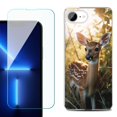 thumbnail image 1 of For For iPhone 16e Phone Case Cover, Shockproof Case with Tempered Glass Screen Protector, by OneToughShield - Fawn Deer, 1 of 2