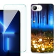 thumbnail image 1 of For For iPhone 16e Phone Case Cover, Shockproof Case with Tempered Glass Screen Protector, by OneToughShield - Fireflies, 1 of 2