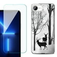 thumbnail image 1 of For For iPhone 16e Phone Case Cover, Shockproof Case with Tempered Glass Screen Protector, by OneToughShield - Forest Deer, 1 of 2