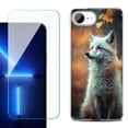 thumbnail image 1 of For For iPhone 16e Phone Case Cover, Shockproof Case with Tempered Glass Screen Protector, by OneToughShield - Fox Autumn, 1 of 2