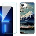 thumbnail image 1 of For For iPhone 16e Phone Case Cover, Shockproof Case with Tempered Glass Screen Protector, by OneToughShield - Fuji Blossom, 1 of 2