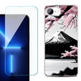 thumbnail image 1 of For For iPhone 16e Phone Case Cover, Shockproof Case with Tempered Glass Screen Protector, by OneToughShield - Fuji Sakura, 1 of 2