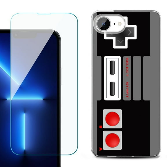 For For iPhone 16e Phone Case Cover, Shockproof Case with Tempered Glass Screen Protector, by OneToughShield - Game Controller