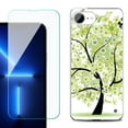 thumbnail image 1 of For For iPhone 16e Phone Case Cover, Shockproof Case with Tempered Glass Screen Protector, by OneToughShield - Green Tree, 1 of 2
