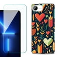 thumbnail image 1 of For For iPhone 16e Phone Case Cover, Shockproof Case with Tempered Glass Screen Protector, by OneToughShield - Hearts n Arrows, 1 of 2