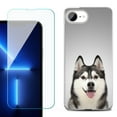 thumbnail image 1 of For For iPhone 16e Phone Case Cover, Shockproof Case with Tempered Glass Screen Protector, by OneToughShield - Husky Face, 1 of 2