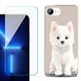 thumbnail image 1 of For For iPhone 16e Phone Case Cover, Shockproof Case with Tempered Glass Screen Protector, by OneToughShield - Husky Joy, 1 of 2