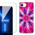 thumbnail image 1 of For For iPhone 16e Phone Case Cover, Shockproof Case with Tempered Glass Screen Protector, by OneToughShield - Kaleidoscope Rose, 1 of 2