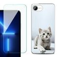 thumbnail image 1 of For For iPhone 16e Phone Case Cover, Shockproof Case with Tempered Glass Screen Protector, by OneToughShield - Kitty Cat, 1 of 2