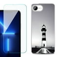thumbnail image 1 of For For iPhone 16e Phone Case Cover, Shockproof Case with Tempered Glass Screen Protector, by OneToughShield - Lighthouse, 1 of 2