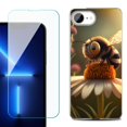 thumbnail image 1 of For For iPhone 16e Phone Case Cover, Shockproof Case with Tempered Glass Screen Protector, by OneToughShield - Little Bee, 1 of 2