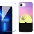 thumbnail image 1 of For For iPhone 16e Phone Case Cover, Shockproof Case with Tempered Glass Screen Protector, by OneToughShield - Moonlight Dachshund, 1 of 2