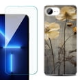thumbnail image 1 of For For iPhone 16e Phone Case Cover, Shockproof Case with Tempered Glass Screen Protector, by OneToughShield - Myth Flower, 1 of 2