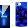 thumbnail image 1 of For For iPhone 16e Phone Case Cover, Shockproof Case with Tempered Glass Screen Protector, by OneToughShield - Night Tree, 1 of 2