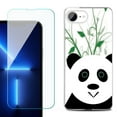thumbnail image 1 of For For iPhone 16e Phone Case Cover, Shockproof Case with Tempered Glass Screen Protector, by OneToughShield - Panda, 1 of 2