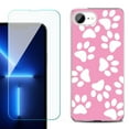 thumbnail image 1 of For For iPhone 16e Phone Case Cover, Shockproof Case with Tempered Glass Screen Protector, by OneToughShield - Pet Paw/ Pink, 1 of 2