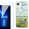 thumbnail image 1 of For For iPhone 16e Phone Case Cover, Shockproof Case with Tempered Glass Screen Protector, by OneToughShield - Poppy Field, 1 of 2