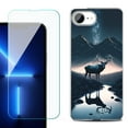 thumbnail image 1 of For For iPhone 16e Phone Case Cover, Shockproof Case with Tempered Glass Screen Protector, by OneToughShield - River Elk, 1 of 2