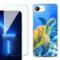 thumbnail image 1 of For For iPhone 16e Phone Case Cover, Shockproof Case with Tempered Glass Screen Protector, by OneToughShield - Sea Turtle, 1 of 2
