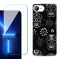 thumbnail image 1 of For For iPhone 16e Phone Case Cover, Shockproof Case with Tempered Glass Screen Protector, by OneToughShield - Skull Mix, 1 of 2