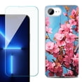 thumbnail image 1 of For For iPhone 16e Phone Case Cover, Shockproof Case with Tempered Glass Screen Protector, by OneToughShield - Spring Blossom, 1 of 2