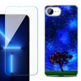 thumbnail image 1 of For For iPhone 16e Phone Case Cover, Shockproof Case with Tempered Glass Screen Protector, by OneToughShield - Star Trails Tree, 1 of 2
