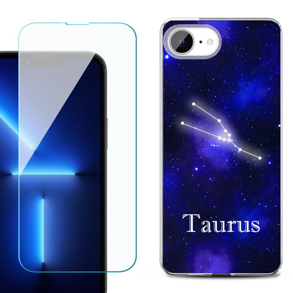 For For iPhone 16e Phone Case Cover, Shockproof Case with Tempered Glass  Screen Protector, by OneToughShield - Taurus - Walmart.com