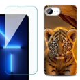 thumbnail image 1 of For For iPhone 16e Phone Case Cover, Shockproof Case with Tempered Glass Screen Protector, by OneToughShield - Tiger Cub, 1 of 2