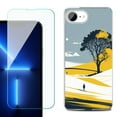 thumbnail image 1 of For For iPhone 16e Phone Case Cover, Shockproof Case with Tempered Glass Screen Protector, by OneToughShield - Tree on Hill, 1 of 2