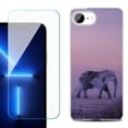 thumbnail image 1 of For For iPhone 16e Phone Case Cover, Shockproof Case with Tempered Glass Screen Protector, by OneToughShield - Twilight Elephant, 1 of 2
