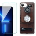 thumbnail image 1 of For For iPhone 16e Phone Case Cover, Shockproof Case with Tempered Glass Screen Protector, by OneToughShield - Vintage Payphone, 1 of 2