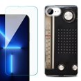 thumbnail image 1 of For For iPhone 16e Phone Case Cover, Shockproof Case with Tempered Glass Screen Protector, by OneToughShield - Vintage Radio, 1 of 2