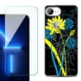 thumbnail image 1 of For For iPhone 16e Phone Case Cover, Shockproof Case with Tempered Glass Screen Protector, by OneToughShield - Wild Flowers, 1 of 2