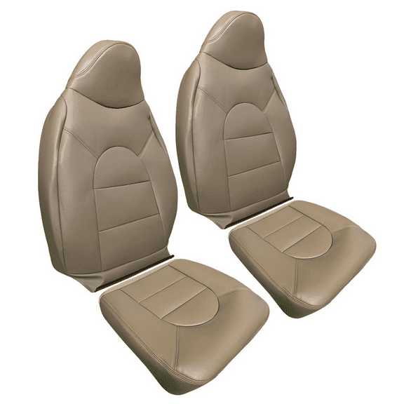 Driver and Passenger Leather Seat Covers Tan Replacement for 1999-2000 F250 350 Lariat XLT