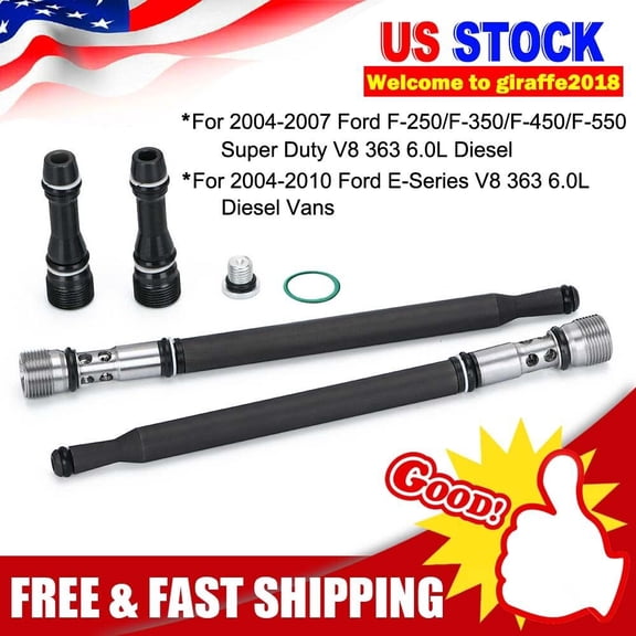 For Ford 6.0 6.0L Powerstroke Diesel Updated Stand Pipe / Dummy Plug Kit 2004-10