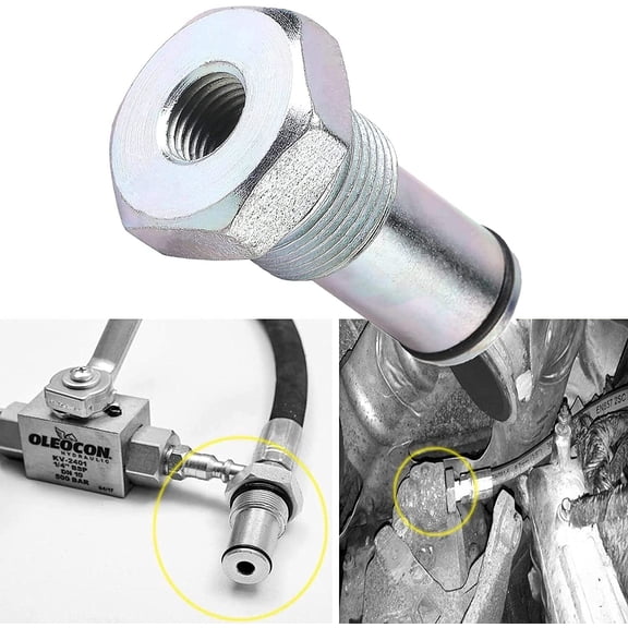 For Ford 6.0L Pressure Oil Pump IPR Air Valve Test Fitting Steel Silver Tool