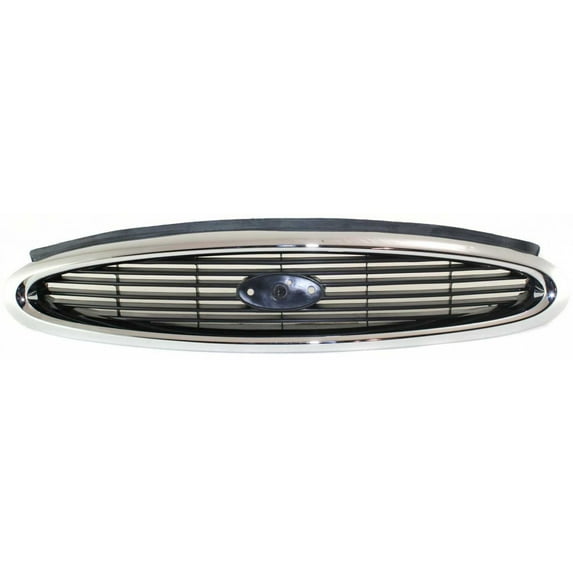 For Ford Contour 1998 1999 2000 Grille | Plastic | With Chrome Outer Molding | Replacement For FO1200347 | F8RZ8200CEA