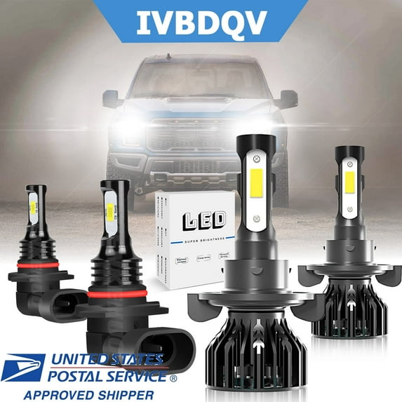 For Ford Crown Victoria 2002 2003 2004 2005 LED Headlight H13 Hi/Lo Beams 9006 Fog Lights Bulbs 4X