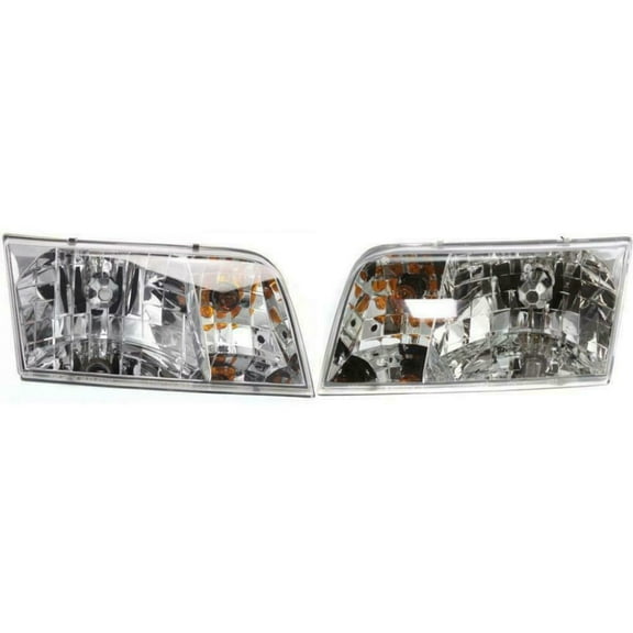 For Ford Crown Victoria Headlight Assembly 1998-2011 Pair Driver and Passenger Side DOT Certified For FO2502200N
