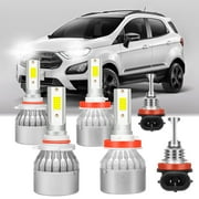 For Ford Ecosport 2018-2020 LED Headlights 8000LM 9005 High Beam H11 Low Beam H11 Fog Light Led Bulbs 6pcs