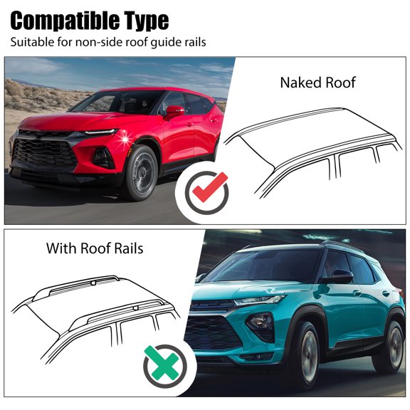 For Ford Edge 07-23 Bare Roof Rack Crossbars Luggage Cargo Kayak Carriers w/Rack