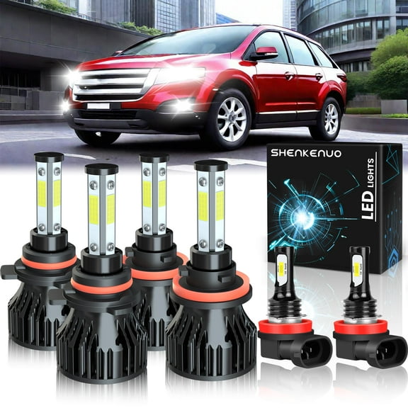 For Ford Edge 2007 2008 2009 2010 H11 9005 High&Low Beam LED Headlights Fog Lights 6pcs