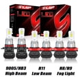 thumbnail image 1 of For Ford Edge 2007-2010 6x Combo H11 9005 LED Headlight Hi/Lo Beam +H8/H9 Fog Light Bulbs White, 1 of 9