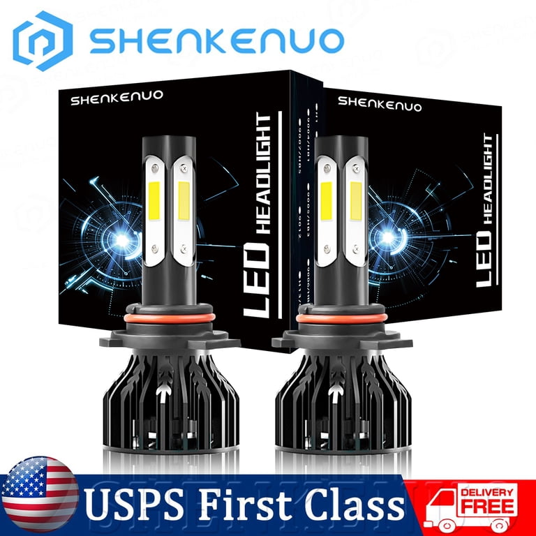 AUIMSOCO 9012 LED Headlight Bulbs Kit For GMC Sierra 1500 2014-2015 – 10000K Super White, 6500K, 100W Pair