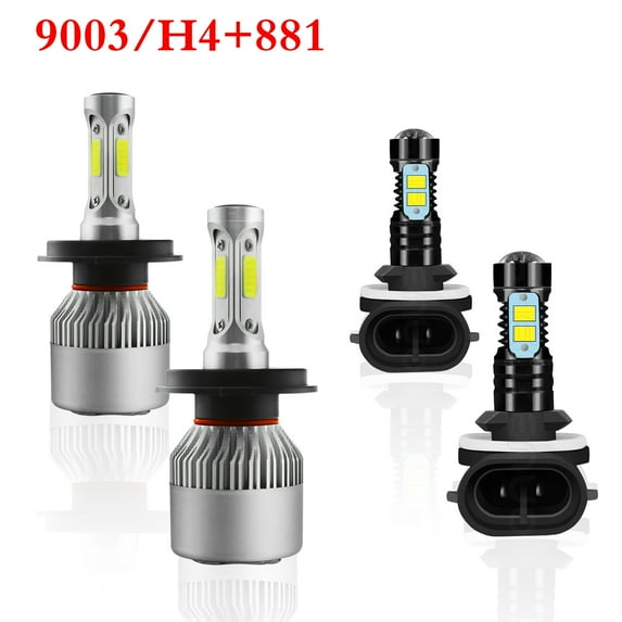 For Ford Escape 2001-2004 LED Headlight Bulbs 9003/H4 HighLow Beam 881 Fog Light 4pcs