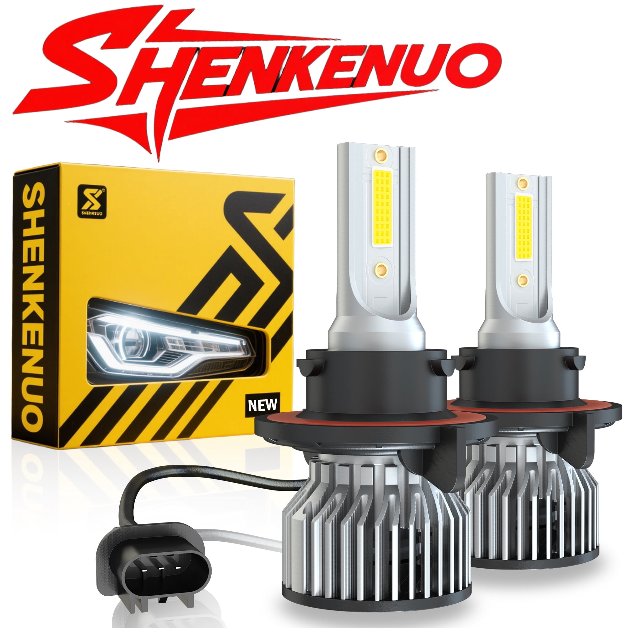 80W 12000LM 2 Sides LED headlight H13 9008 High & Low Beams 6000K 80W 12000LM 2 Sides LED headlight H13 9008 High & Low Beams 6000K