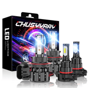 For Ford Escape 2008 2009 2010 2011 2012 LED Headlight Hi-Lo Beam + Fog Light Bulbs Kit 6000K White 4x