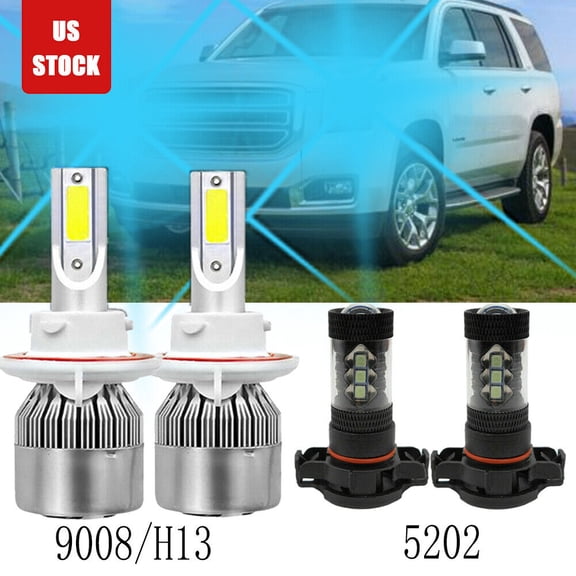 For Ford Escape 2008-2012 -4PC 8000K Combo LED Headlight + Fog Light Bulbs Kit