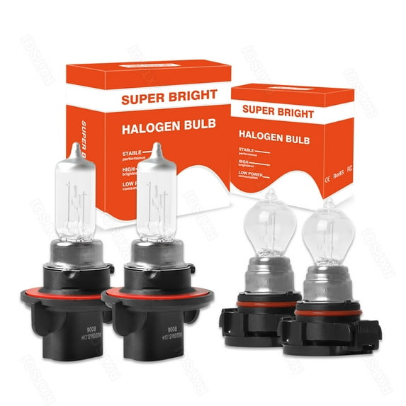 For Ford Escape 2008-2012 H13/9008 Halogen Headlight 5202/H16 Fog Light Bulbs Kit Pack of 4