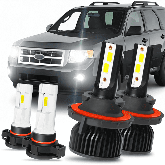 For Ford Escape 2008-2012 LED Headlight High/Low Beam Fog Light Bulbs 4pack